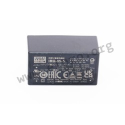 IRM-05-3.3, Mean Well switching power supplies, 5W, PCB, 45,7x25,4x21,5mm, IRM-05 series