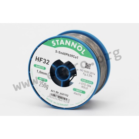 640103, Stannol soldering wires, 3,5% halogen-free flux, HF32 series