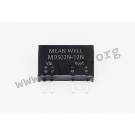 MDS02L-03N, Mean Well DC/DC converters, 2W, SIP/SIL7 housing, for medical technology, MDS02-N series