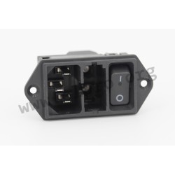 DD11.0121.1111, Schurter IEC appliance inlets, 70°C, with switch and 2 fuse holders, DD11 series