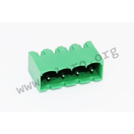 2EDGVC-5.0-04P-14-100A(H), Degson box headers, pitch 5mm, 20A, 320V, 90°, 2EDGVC-5.0 series