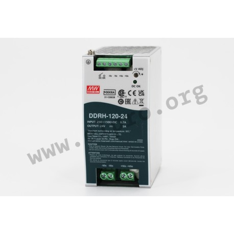 DDRH-120-48, Mean Well DC/DC-Wandler, 120W, DIN-Schienen-Gehäuse, DDRH-120 Serie