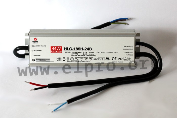 Mean Well Led Drivers W Ip Cv And Cc Mixed Mode Dimmable Hlg H Series Elpro